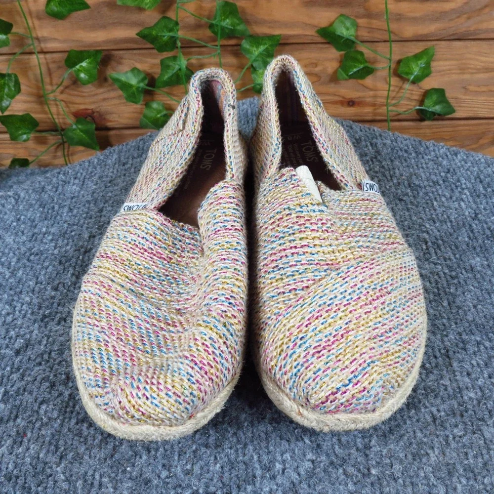 Toms Classic Alpargata‎ Espadrille Women Flat Loafer Size 8 Casual Multi-Color